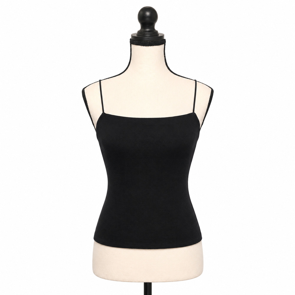 Madewell Square Neck Tank Top Womens Size Small Black Cotton Modal Blend NWT